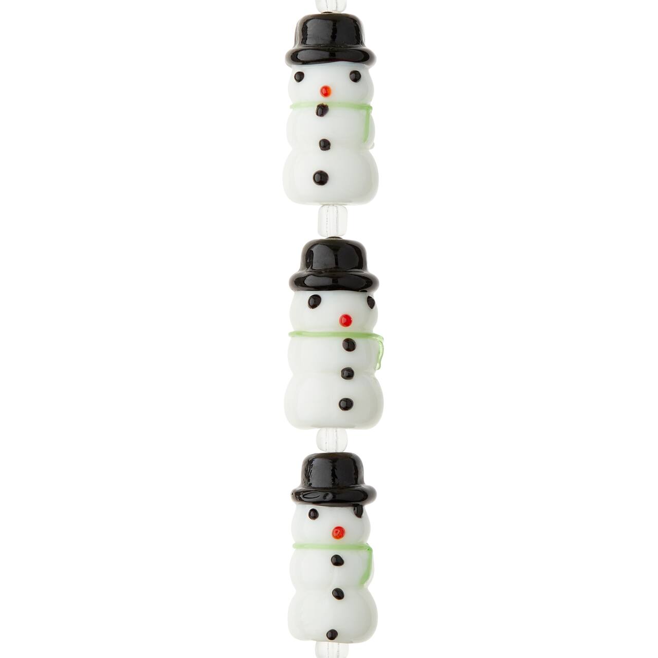 12 Packs: 5 ct. (60 total) Snowman Lampwork Beads, 23mm by Bead Landing™